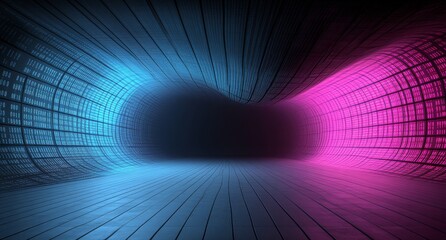 A depiction of Big Data Cyber Strings through a 3D illustration of wavy lines within an information code domain, symbolizing data flow and cyber concepts in coding and technology