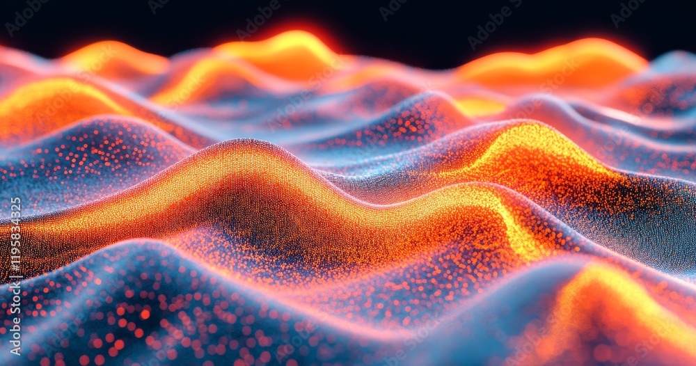 Poster 3d illustration of a cyber network of neural impulsesan abstract depiction of data flow within the b