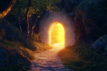 Glowing Path to Enlightenment: A Bright, Hopeful Journey to a New Beginning. Mystical, Spiritual,   