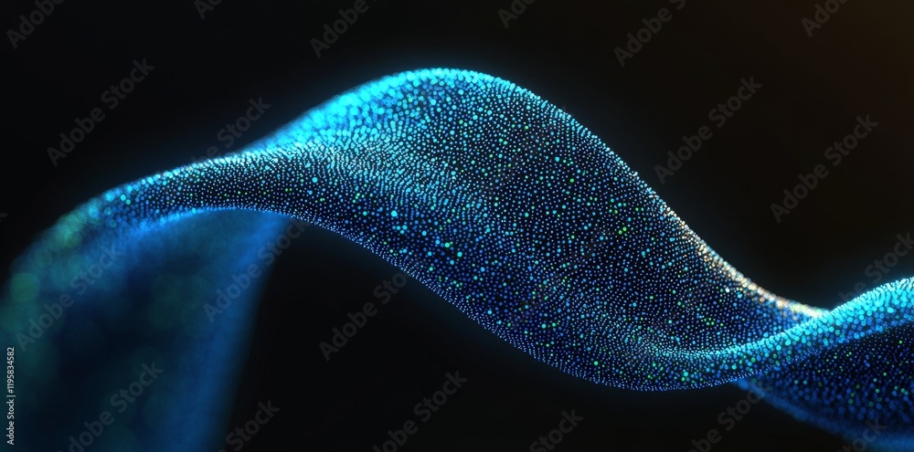 Poster big data processing involves abstract artificial neural networks in a cyber field of wavy particles,