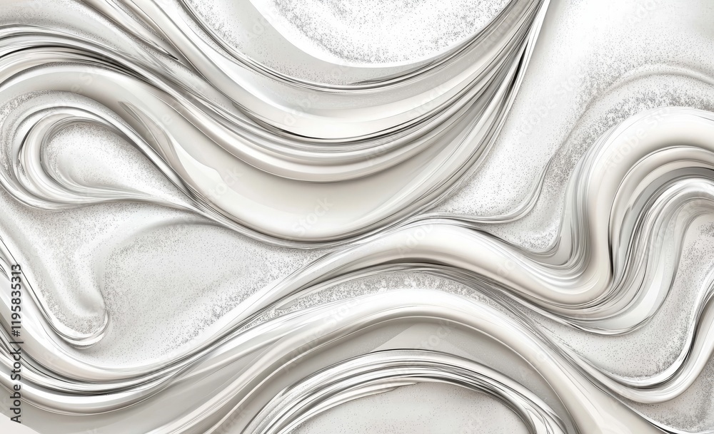 Poster a realm of magical forms in a curved space. oil splatters on a field with undulating lines. a 3d dep