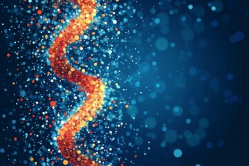 Obraz premium Futuristic visualization of DNA research through a 3D depiction of a DNA helix on a dark backdrop