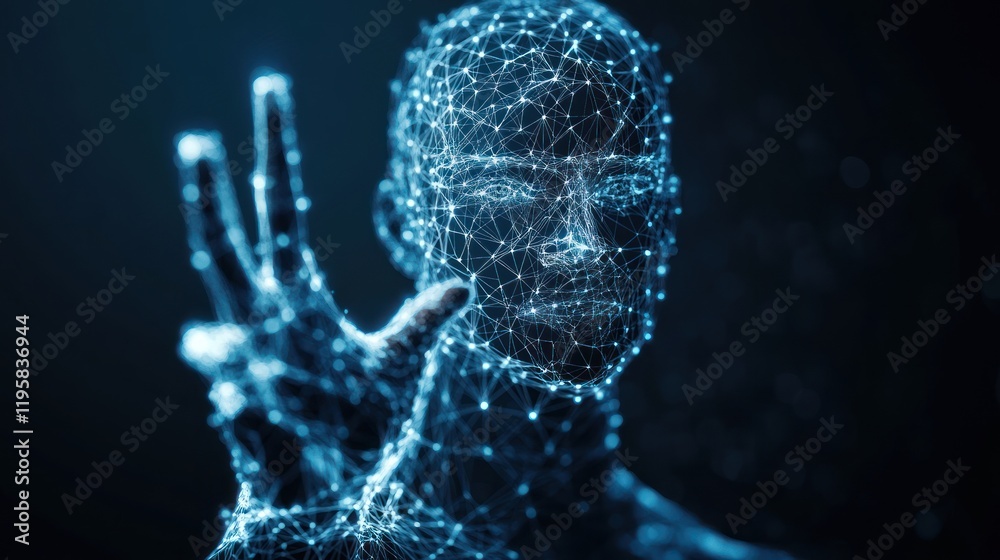 Poster digital human network connective abstract form