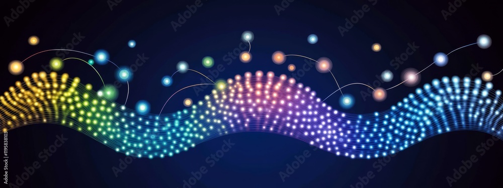 Aufkleber informational infinity and data flow are manifested through digital footprint and robust data collec