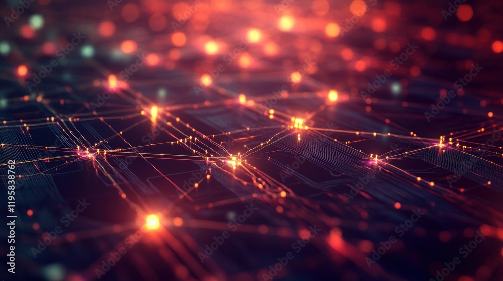 Poster Abstract Network Data System glowing Circuitry