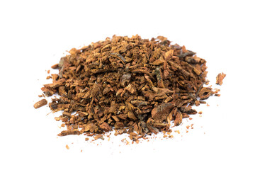 Oak Bark Herb on White Background, Natural Medicinal Plant Concept