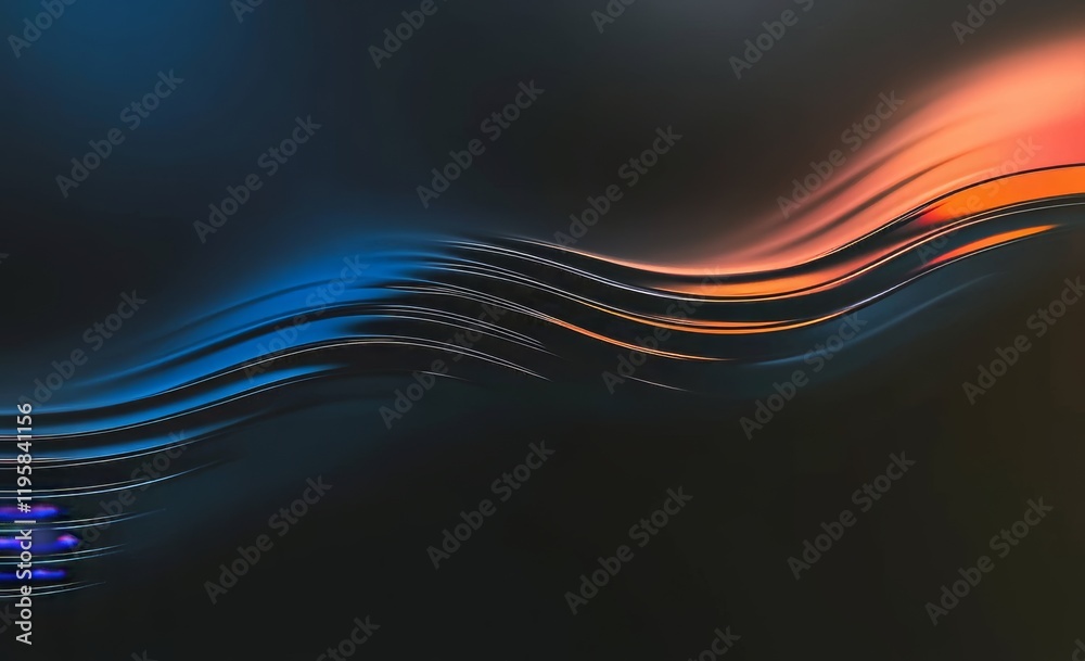 Poster chaos sounds mix with particle fragmentation and live data. information strings, musical waves, and 