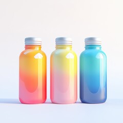 Minimalist Modular Paint Bottle Displayed as a Pantone Gradient in Soft Neutral Tones