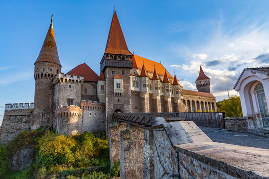Romania, Hunedoara. Corvin Castle, Gothic-Renaissance castle, one of the largest castles in Europe.