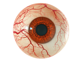 Isolated 3D Eyeball with Veins