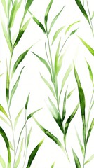 Fototapeta premium Bamboo Leaves Pattern on White Background