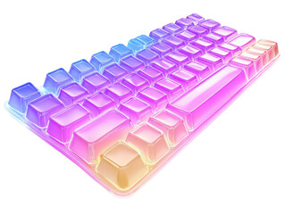 Isolated Holographic Keyboard 3D Render