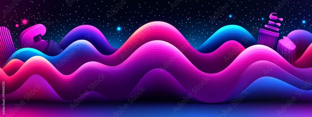 Poster in the realm of informational infinity, data flow is augmented by digital footprint and comprehensiv