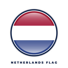Netherlands flag round design circle vector