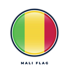 Fototapeta premium Mali flag round design icon circle vector template