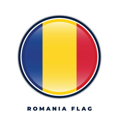 Romania flag round design icon circle vector template