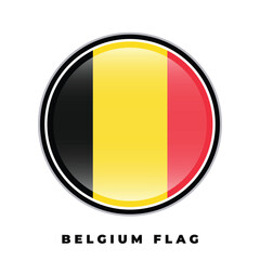Fototapeta premium Belgium flag round design icon circle vector template