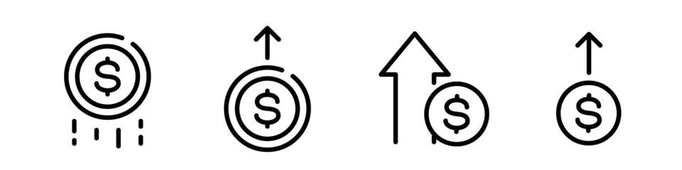 Money Growth Line Icons. Money Growth icon