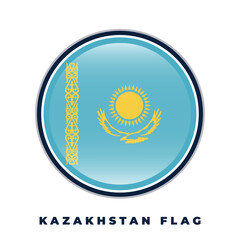Kazakhstan flag round design icon circle vector template