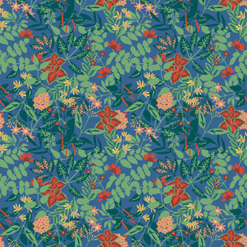 Seamless Asian tropical vector plants