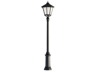 Isolated Black Classic Street Lamp Post