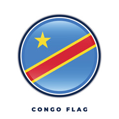 Congo flag round design icon circle vector template