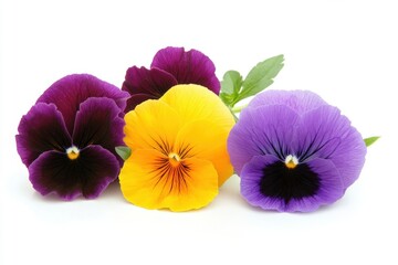 Three Pansies Close Up