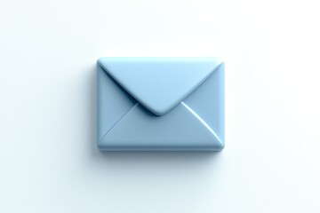 Soft blue envelope in a minimalist design conveying themes of calm communication technology simplicity and modern connectivity in a serene visual style