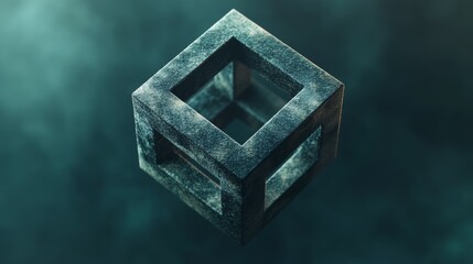 Fototapeta premium Abstract 3d rendering of geometric shapes. Composition with squares. Cube design. Modern background for poster, cover, branding, banner, placard.