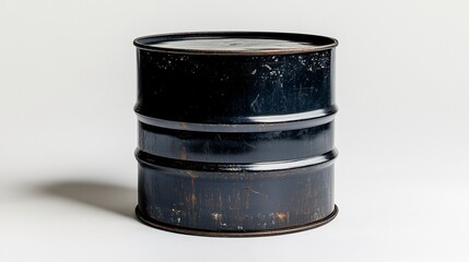 Black metallic barrel on a plain background capturing industrial design aesthetics