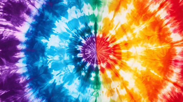 Colorful tie-dye pattern showcasing vibrant hues in a circular design