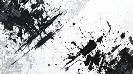 Abstract wallpaper featuring bold splashes of black and white ink, creating dramatic high-contrast visuals with an energetic, dynamic design that exudes power and modern artistry.