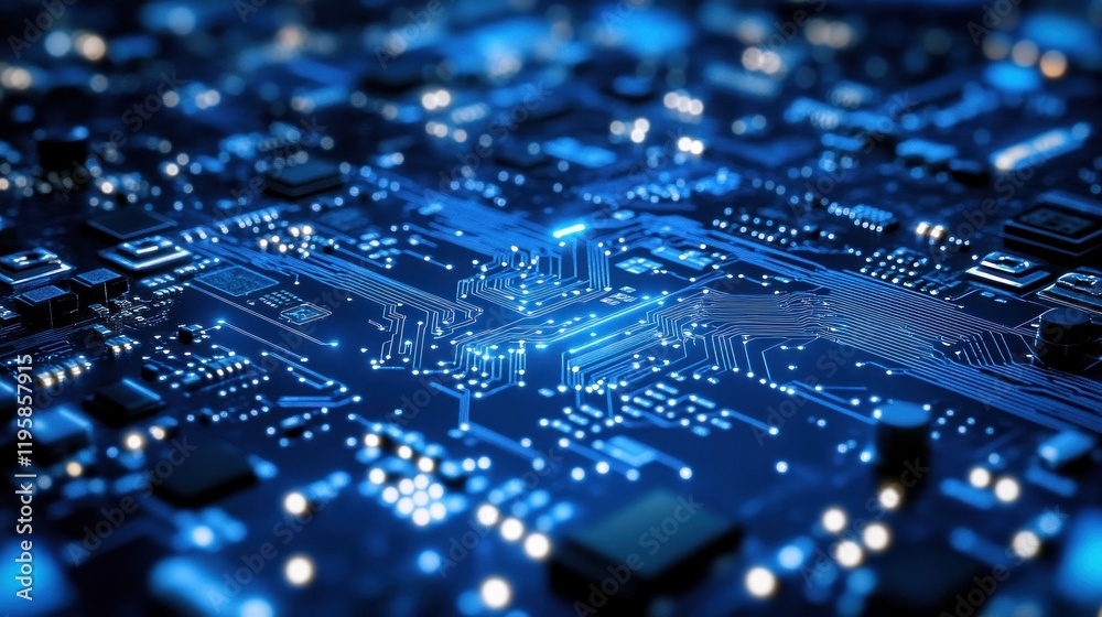Poster illuminated circuit board displays complex electronic pathways
