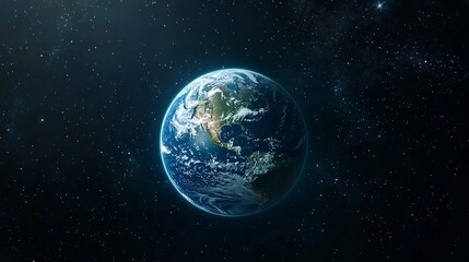 View of Earth from space showcasing its vibrant atmosphere and landmasses