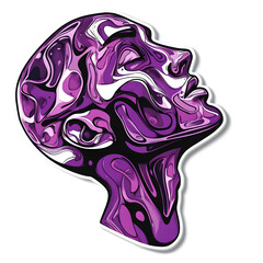 Obraz premium Minimalistic Purple AI Design in Flat Vector Style