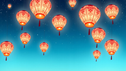 Skyful Serenity: Chinese Lanterns in the
