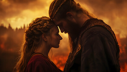 Historical Viking Romantic Couple