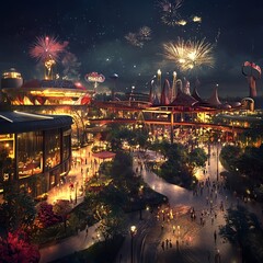 Fototapeta premium A park that draws inspiration from popular myths and legends from around the globe.
