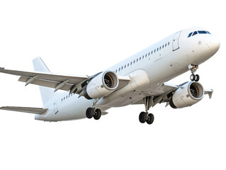 Obraz premium Isolated White Airplane Taking Off