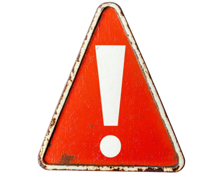 Isolated Red Warning Sign with Exclamation Mark