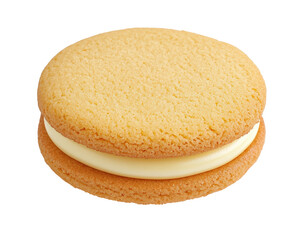 Isolated Vanilla Cream Filled Cookie Sandwich