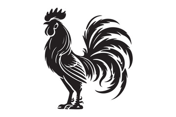 Rooster drawing silhouette