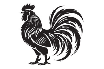 Rooster drawing silhouette