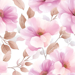 seamless background with pink flowers