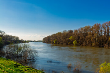 The river of Tisza in Csongrad town