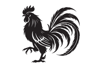 Rooster drawing silhouette