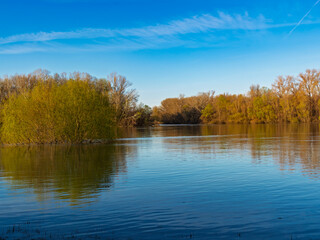 Fototapeta premium Koros flows into the Tisza in Csongrad town