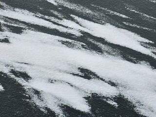 texture of snow, ice on the river, ice on the lake