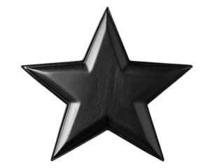 Isolated Black Leather Star