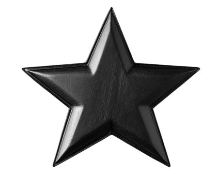 Isolated Black Leather Star